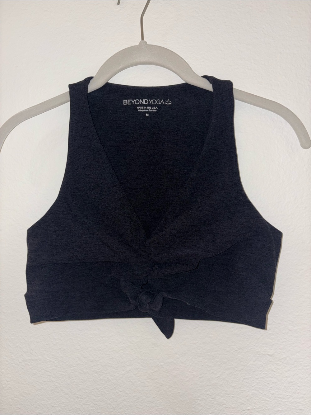 Beyond Yoga Black Tie-Front Bra